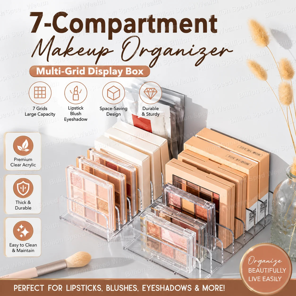 Premium 7-Compartment Makeup organizer