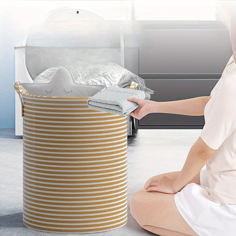 Minimalist Striped Laundry Hamper - Image 6