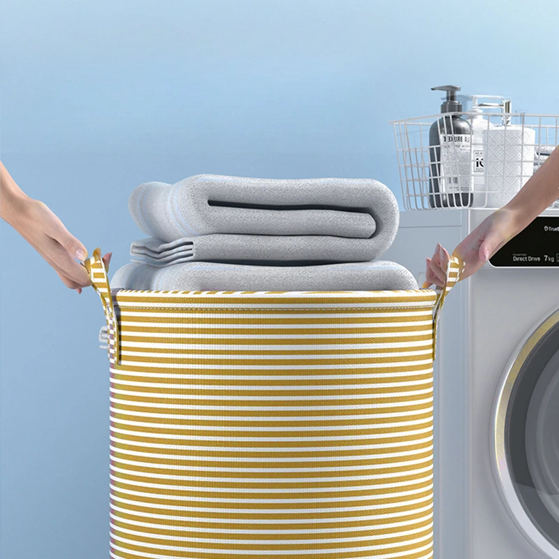Minimalist Striped Laundry Hamper - Image 2